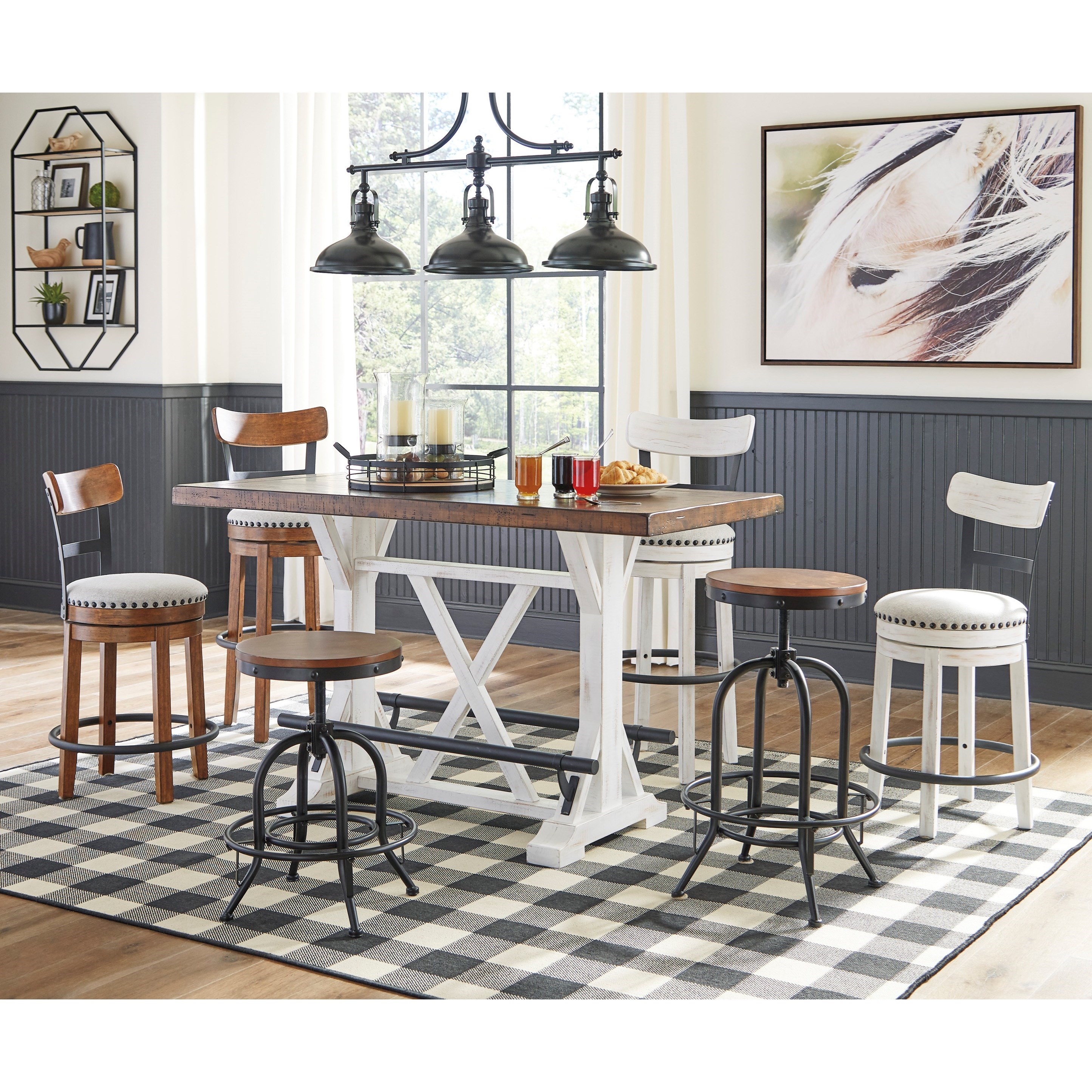 Valebeck Upholstered Swivel Barstool